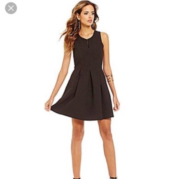 Gianni Bini Fit & Flare Zipper Front Pockets Dress - Picture 2 of 8